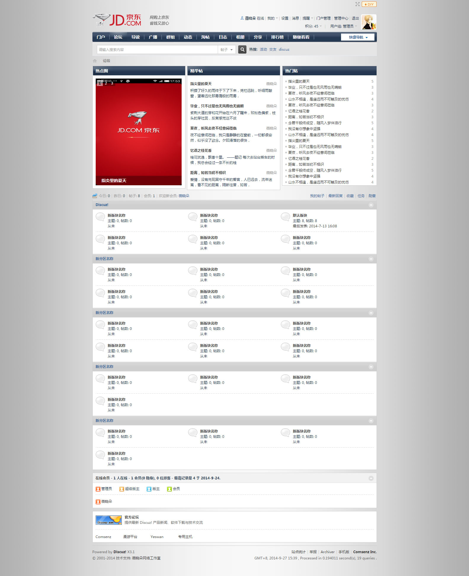 Forum list page