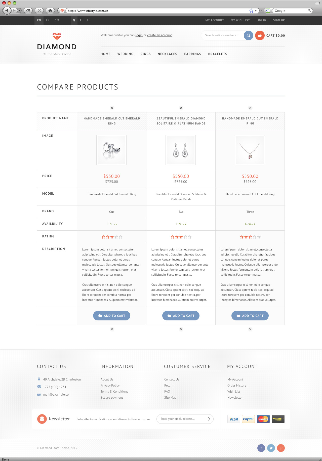 Compare product page